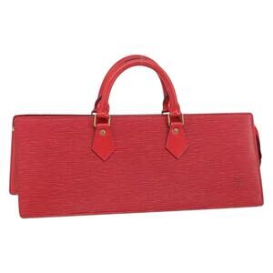LOUIS VUITTON Epi Sac Triangle Hand Bag Red M52097 LV Auth 158622